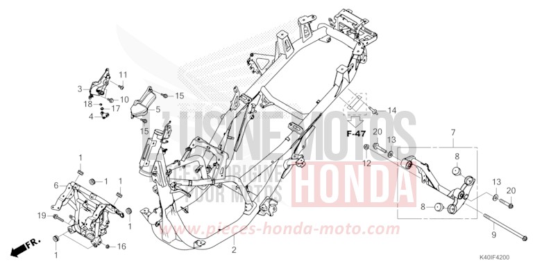 FRAME BODY for Forza 125 MAT CYNOS GRAY METALLIC (NH312) from 2022